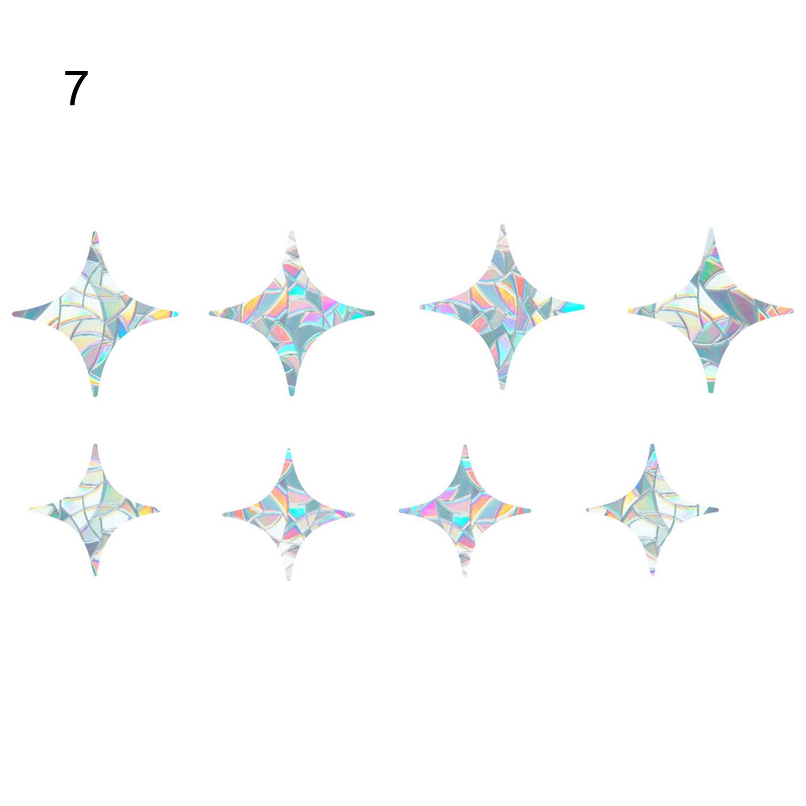 1 Set Window Decals Anti-collision Removable PVC Non Adhesive Prismatic Window Clings for Home
