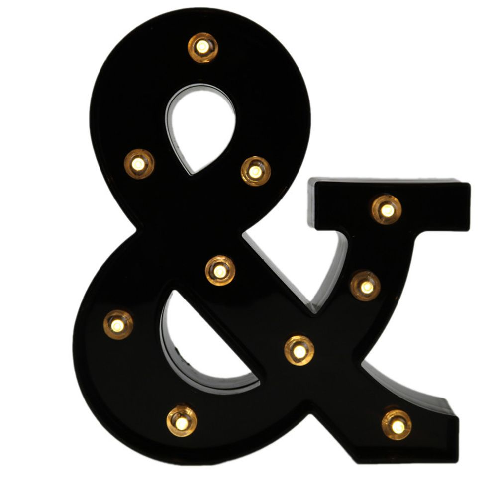 LED Alphabet Letter Light Marquee Sign Wall Lamp Birthday Party Home Bar Decor
