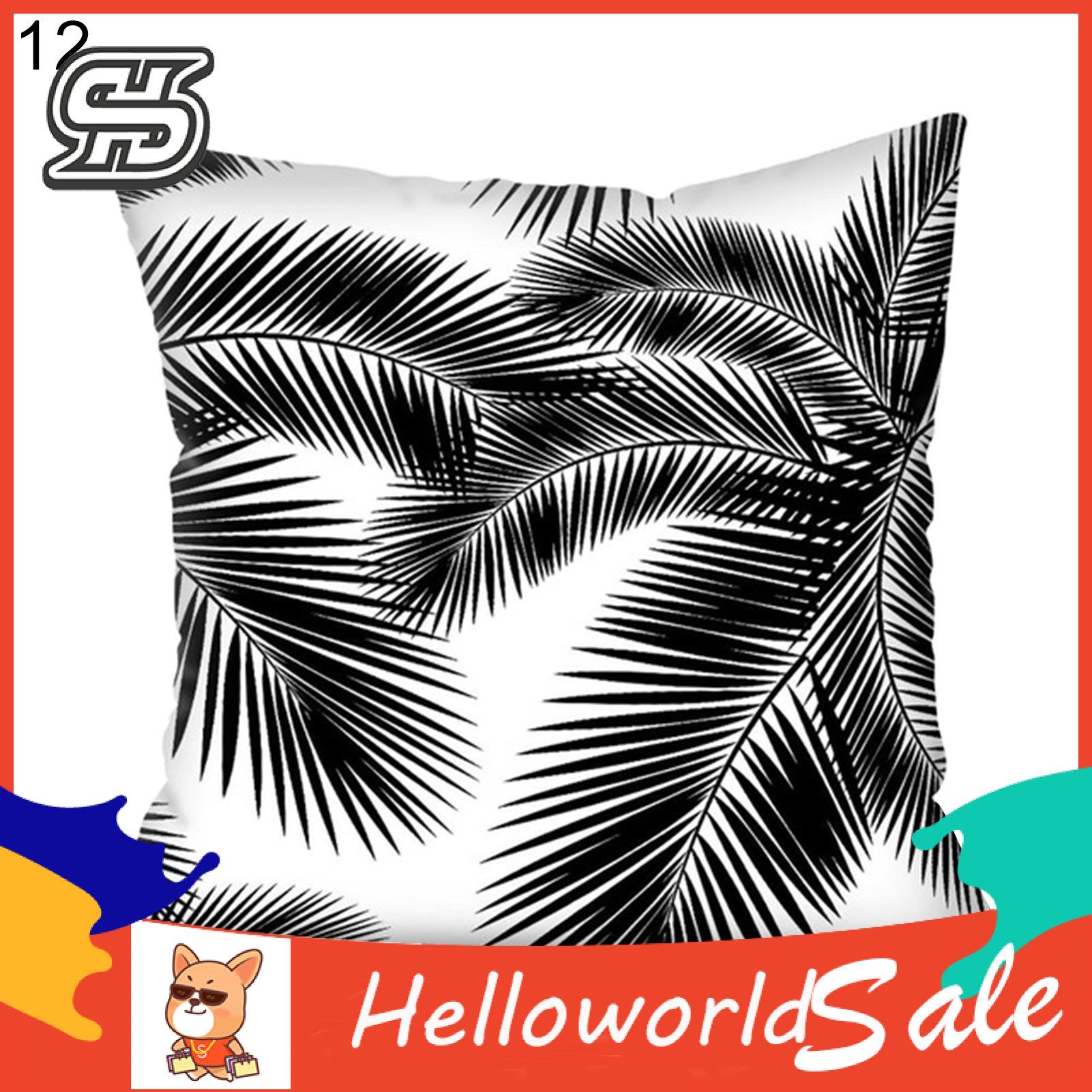 Polyester Flower Tropical Leaf Cushion Cover Home Sofa Chair lowcase