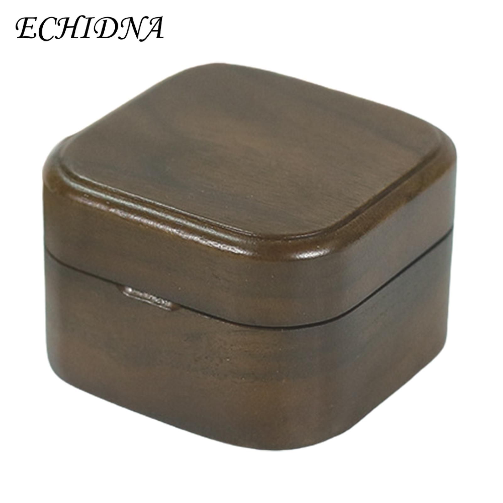 Jewelry Ring Box Polished Convenient Retro Wood Proposal Ring Box