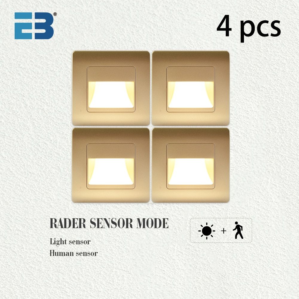 Recessed Wall Light Stairs Led Light Sensor Step Lamp Ladder AC85-265V Wall Lamp Corridor Lighting Stair Light Motion