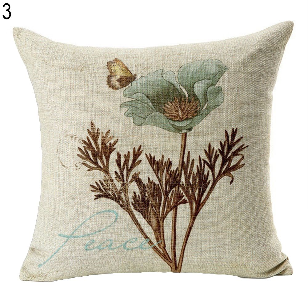 Vintage Flower Style Pillow Case Bed Sofa Square Throw Cushion Cover Home Decor