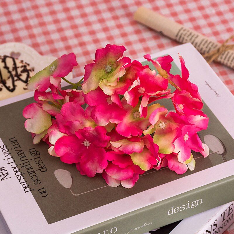 10PCS 15cm White Tiffany Blue Large Hydrangea Silk Flowers Heads for Wedding Birthday Party Home Decoration DIY Fake Flowers
