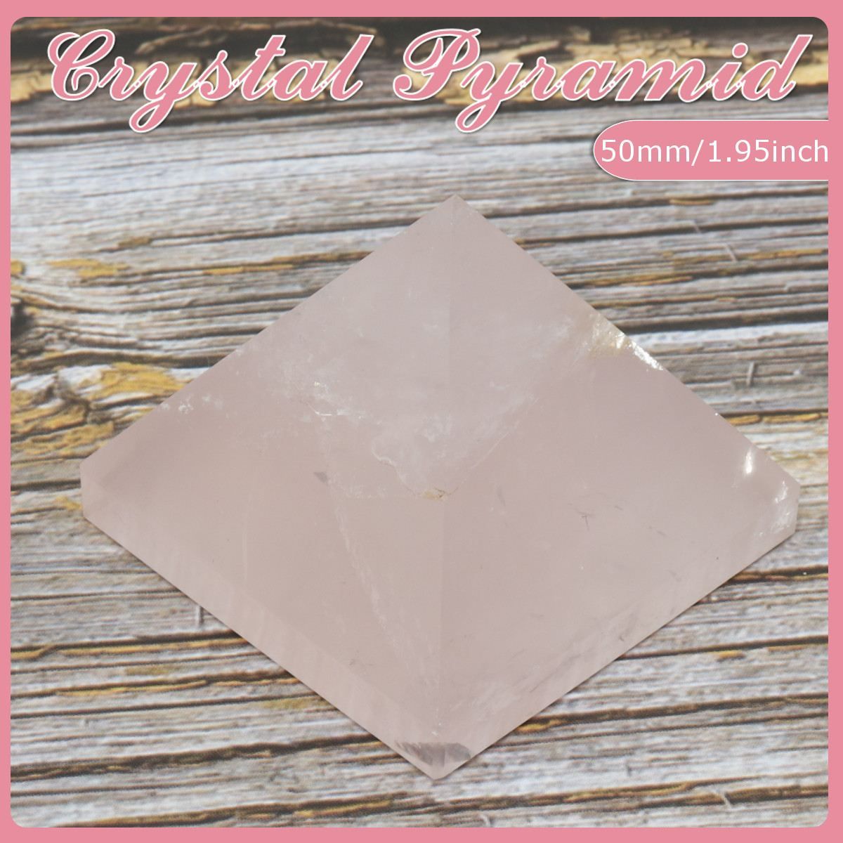 Pyramid Chakra Natural Rose Quartz Crystal Repel Evil Spirits Pyramid Stone Decoration Process Resin Gift Healing Specimens