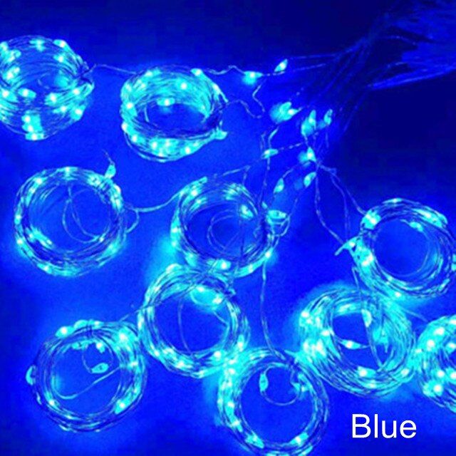 3M Garland Curtain Lamp for Window LED Fairy String Lights with Remote Control USB New Year Christmas Holiday Home Decoration--Blue--3M X 3M