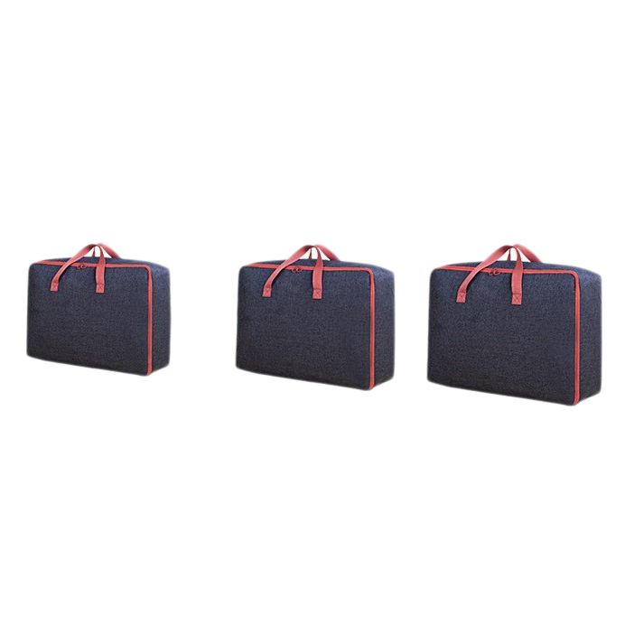 Storage Box Bag Home Clothes Quilt Pillow Blanket Storage Bag Travel Luggage Organizer Bag Big Capacity (1 Set of 3)