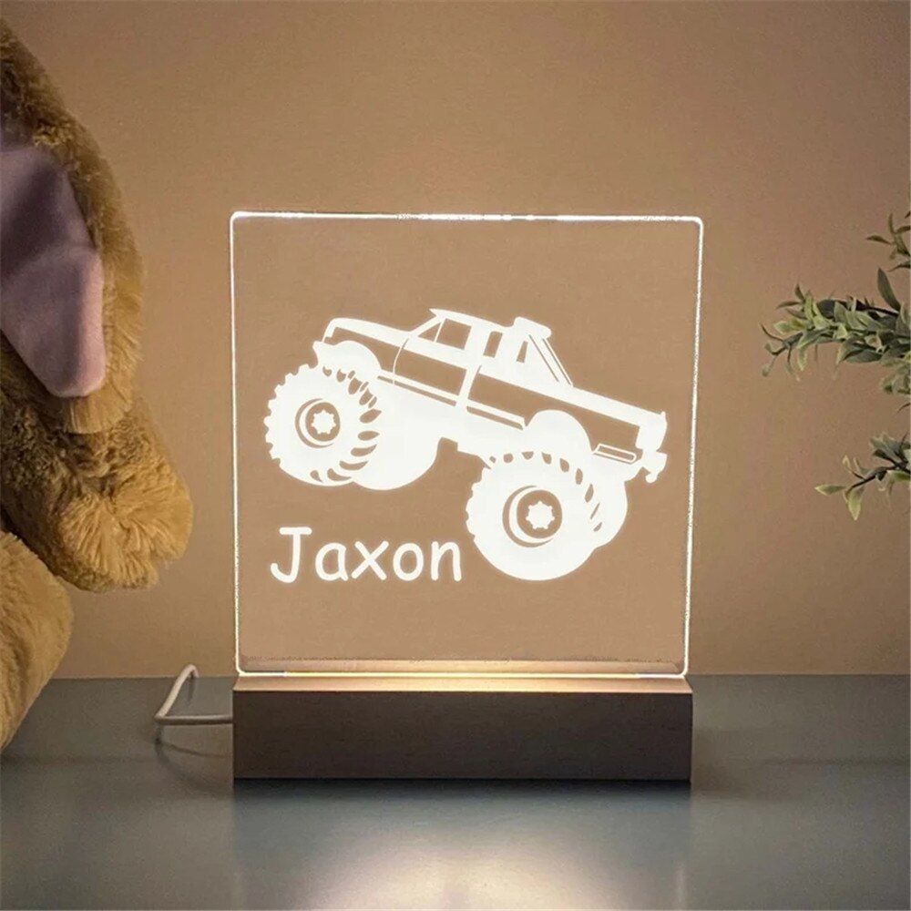 Personalized Moom Stars Fairy erfly Rainbow LED USB Night Light Custom Names Acrylic Lamp For Children Home Decoration