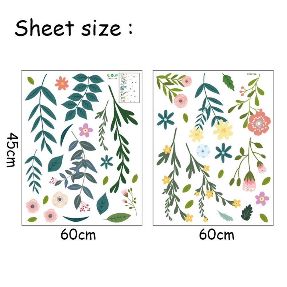 Flower Leaves Home Wall Sticker Living Room Removable Decal Mural DIY Decoration