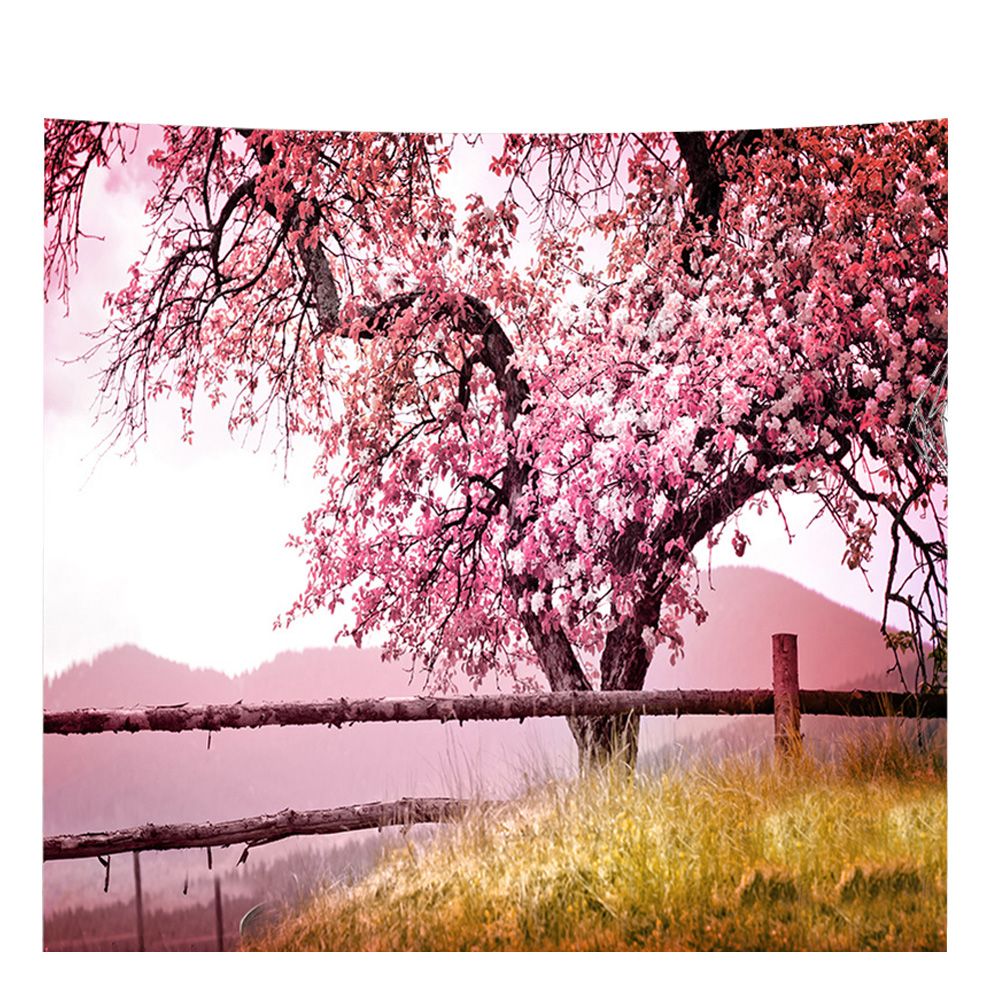 Cherry Blossom  Mount Fuji Wall Hanging Tapestry Bedspread Blanket Room Decor