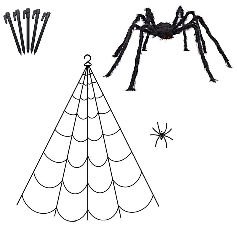 JAERBEE Halloween Decorations Outdoor Spider Web Decor Halloween Decorations for Outside Yard Garden Lawn Party