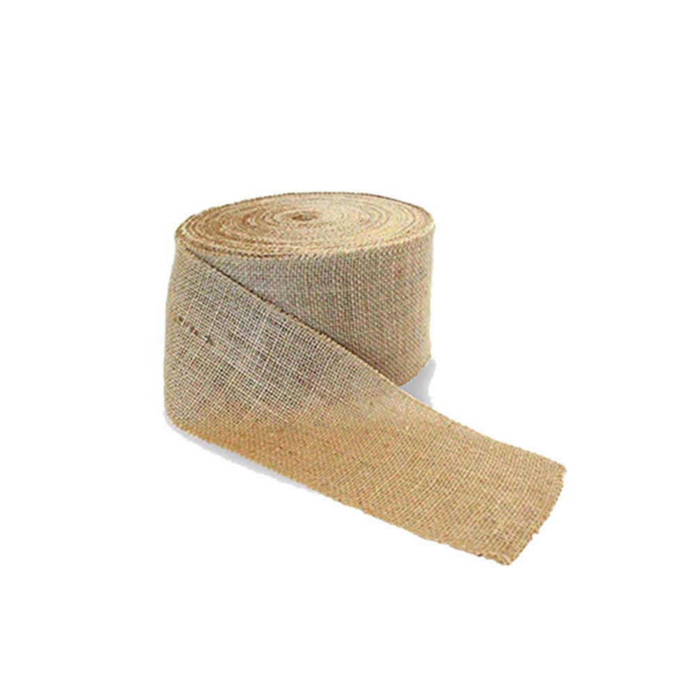 Yfashion Jute Burlap Ribbon Roll for DIY Party Wedding Cake Holiday Craft Decoration 10m