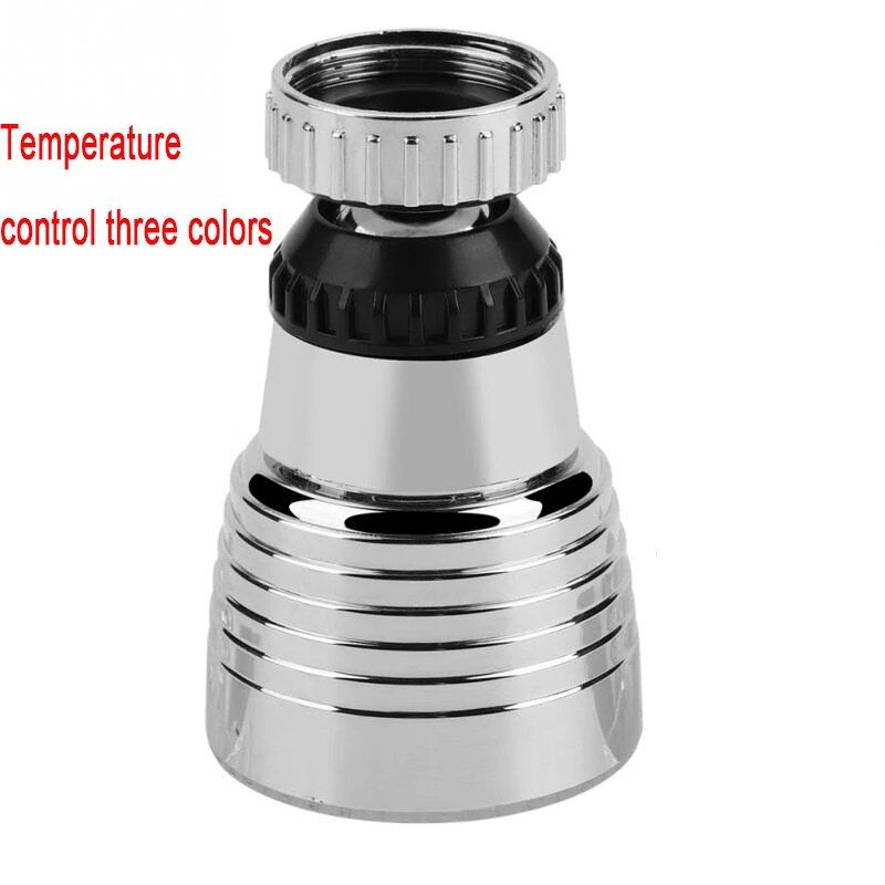 360 Rotate Swivel Faucet Nozzle Water Saving Tap Aerator Diffuser Kitchen Accessories Filter Adapter RGB Led Light