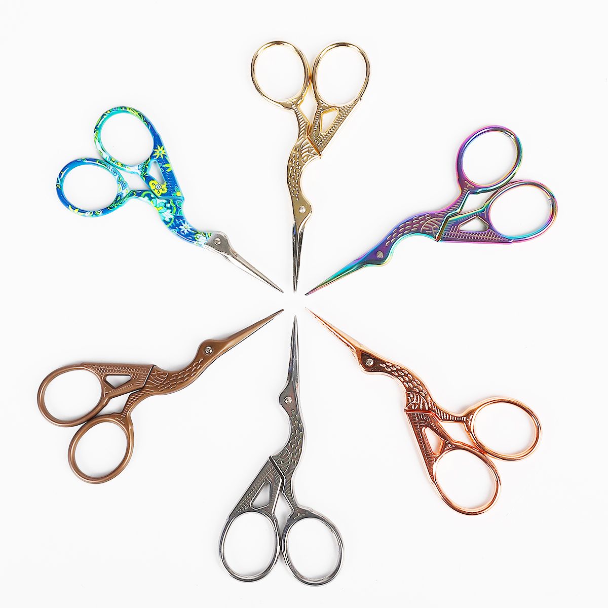 1 Pcs/Pack Stainless Steel Retro Crane Shears Household Scissors Craft Tools Pruning Shears Tailoring Scissors