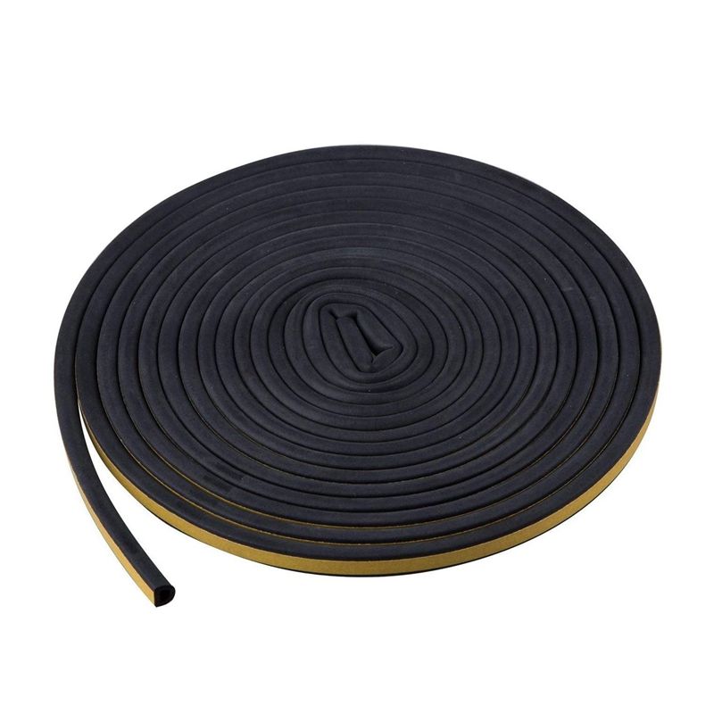 BRADOO Self Adhesive Sealing Strip Door Insulation Strip 5M Black D Shaped Car Door Seal Glue Strip for Door and Window