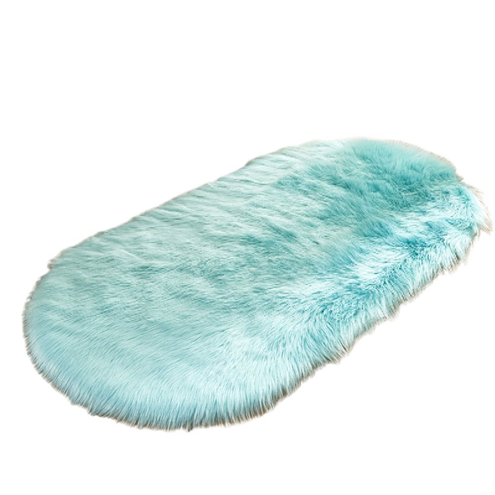 Creative Home Faux Woolen Plush  Warm Foot Pad Sofa Living Room Oval Mat