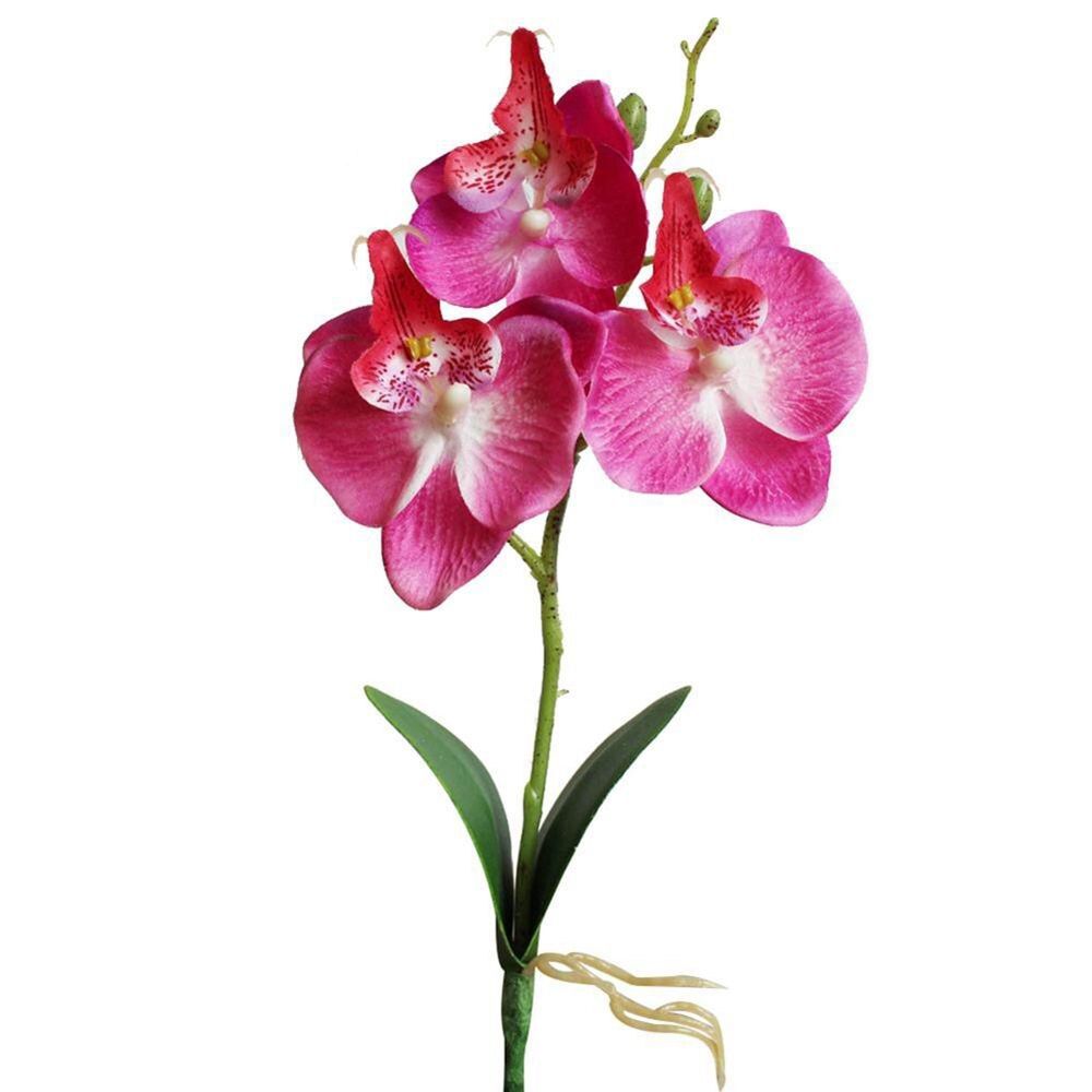 Mini Artificial Flower Triple Head Artificial Butterfly Orchid Silk Flower Home Wedding Decor Home Garden Decoration