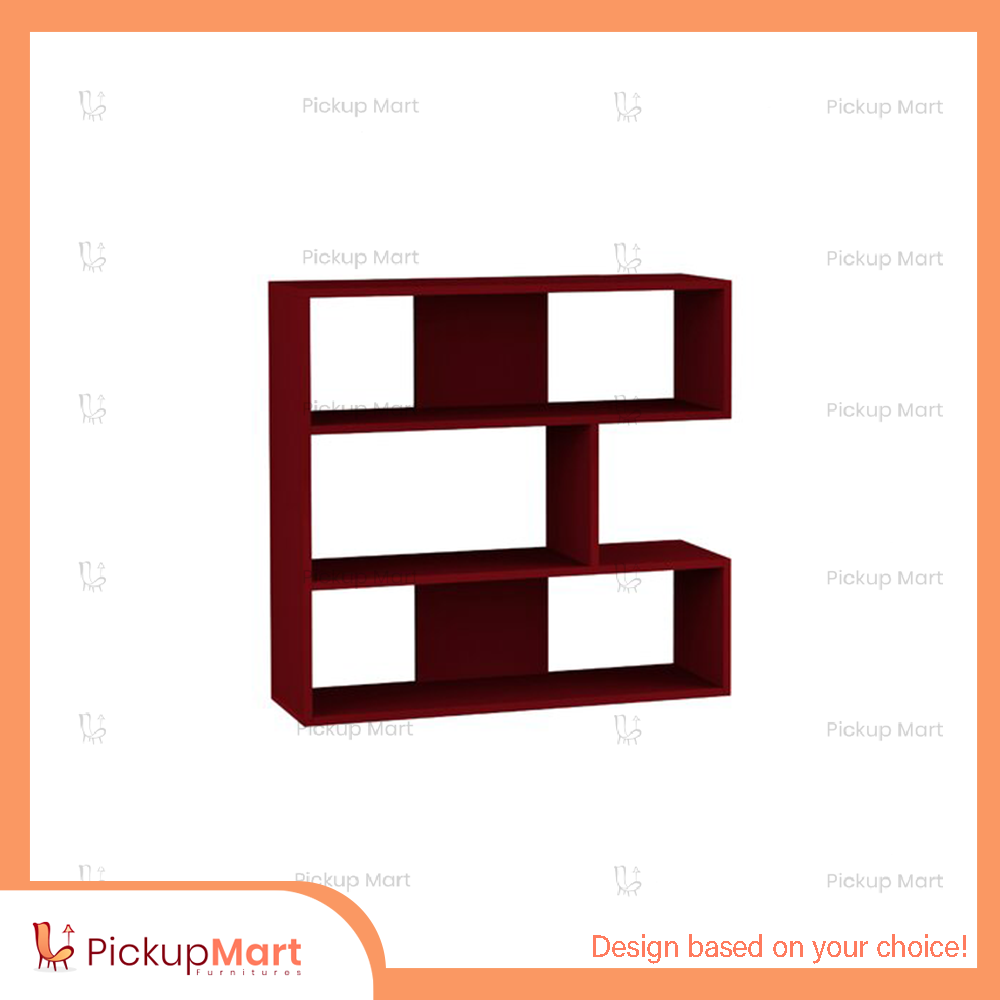 Laminated Board Book Shelf | Showpiece Rack || BS - 82 (Red)