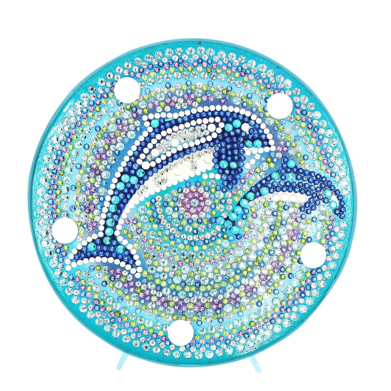 Delicate product Diamond Embroidery LED Lamp Light Diamond Painting 5D Dolphin Diamond Mosaic Light Christmas Decoration