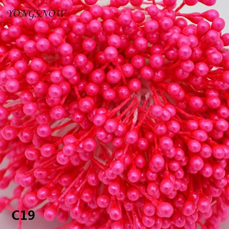 500 Head m Mini Stamen Flower Artificial Pearl Flower Stamen Double Tips DIY Handmade Scrapbook Accessories Wedding Decoration