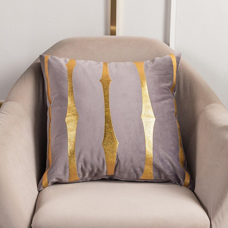 Sofa Cushion Cover-Stripe-Polyester-45x45cm-1 Pc
