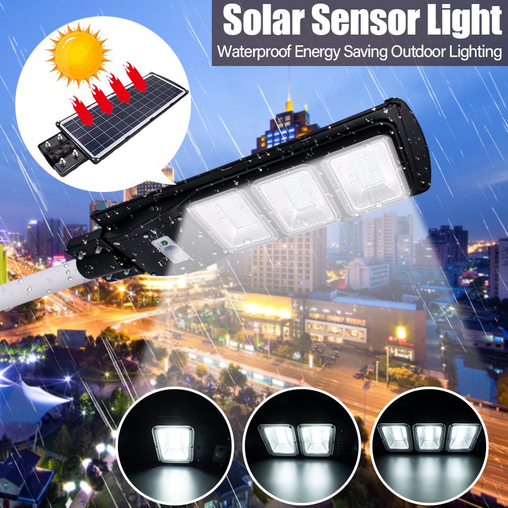 60W 120 LED Solar Powered Wall Street Light Waterproof IP67 Lamp PIR Motion Sensor + Light Control Home Outdoor Lighting Garden Road