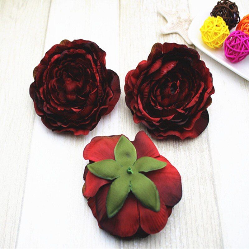 5pcs 9cm Land lotus Artificial Flowers silk flowers For Home Wedding Party DIY Scrapbooking Decoration Fake Flowers