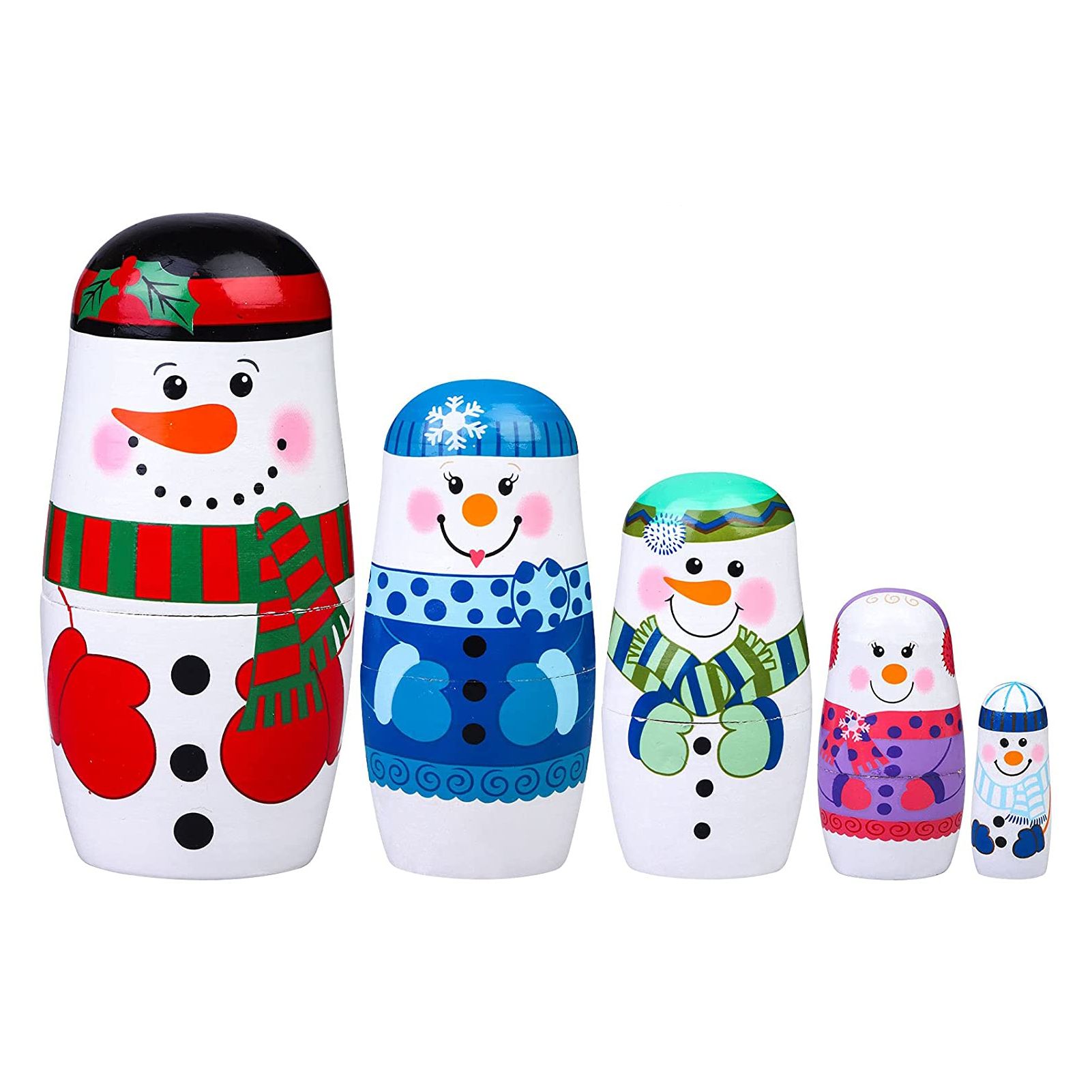 Stacking Doll Eco-friendly Handmade DIY Xmas Stacking Dolls Educational Toys