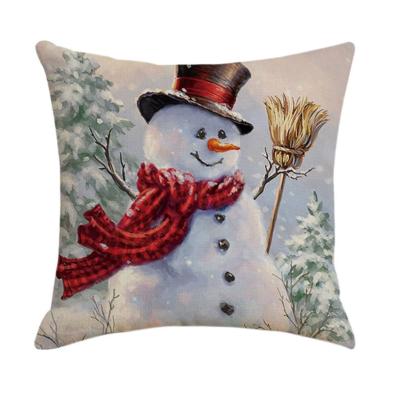 Christmas Pillowcase Santa Square Home Linen Pillow Pillowcase Cases Cushion Covers for Sofa Seat Car Gift 45X45cm