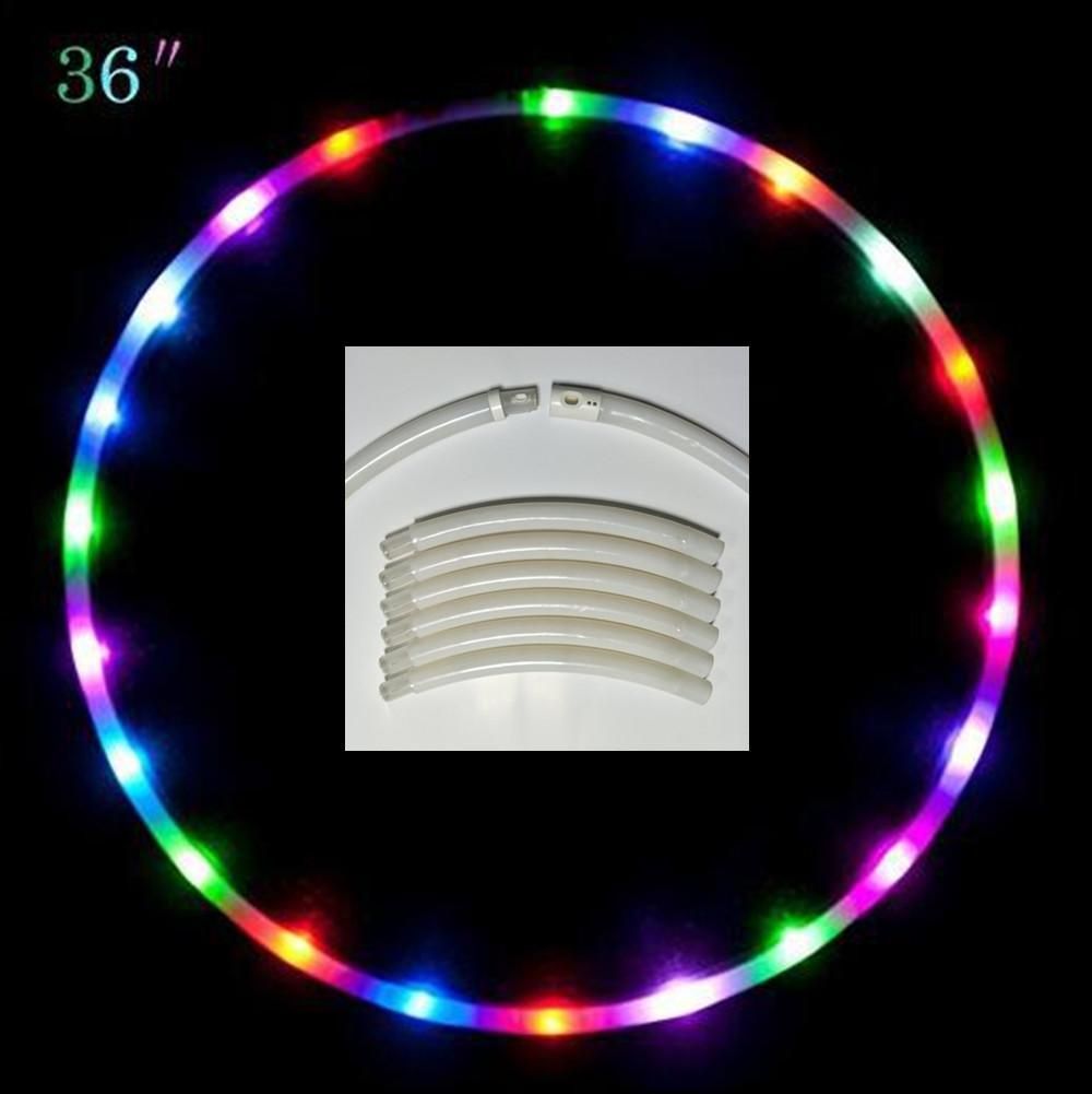 LED Hula Ring 8 Parts Detachable Collapsable Light Colorful Night Light for Dancing Stage Props