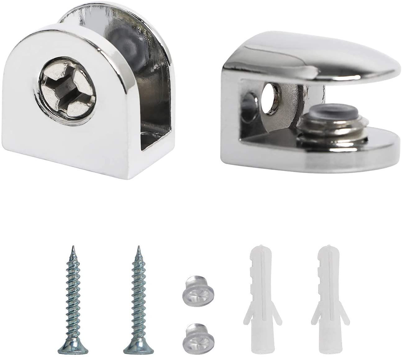 4 Pis Adjustable 5-8- 10mm Thickness Glass Shelf Bracket Clamp Holder Support