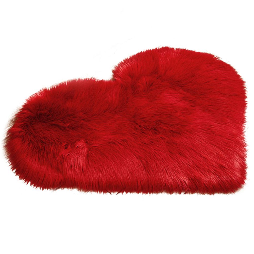Heart Shape Soft Plush Fluffy Rug Anti-Slip Carpet Floor Mat Home Bedroom Decor