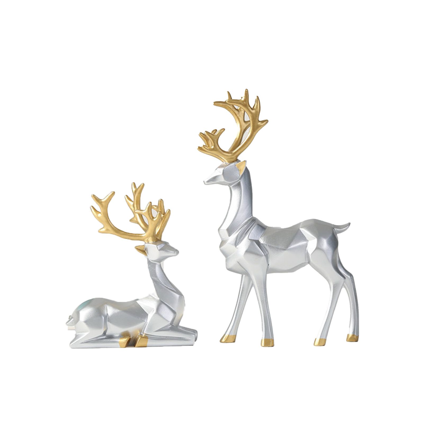 Animal Sculpture Active Poses Nordic Style Couple Elk Ornament