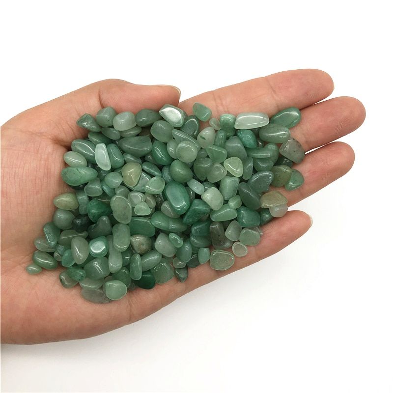 50g Natural Green Aventurine Quartz Crystal Gravel Stones No Hole DIY Women Necklace Materials Home Decor