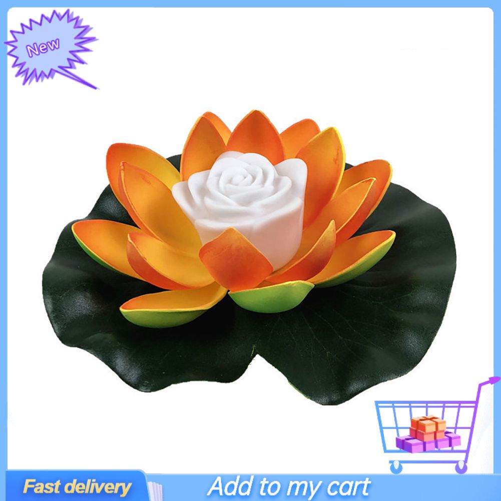 18/28cm Fake Lotus Flower LED Swimming Pool Garden Pond Floating Floral Lamp