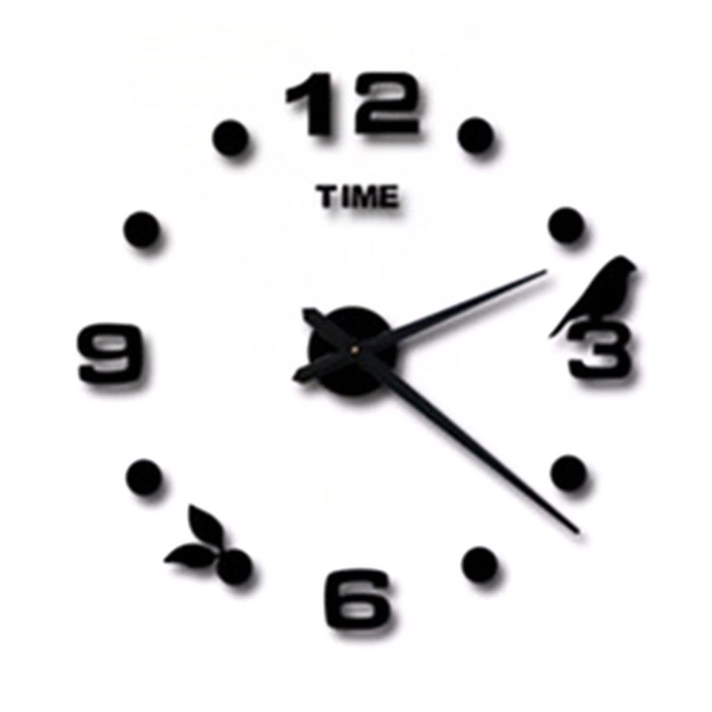 MA DIY large size 1 meter Nordic bird digital clock-Black