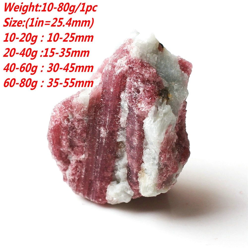 1PC Natural Red Tourmaline Crystal Rough Rock Stone Mineral Specimen Unpolished Gemstone Home Decor