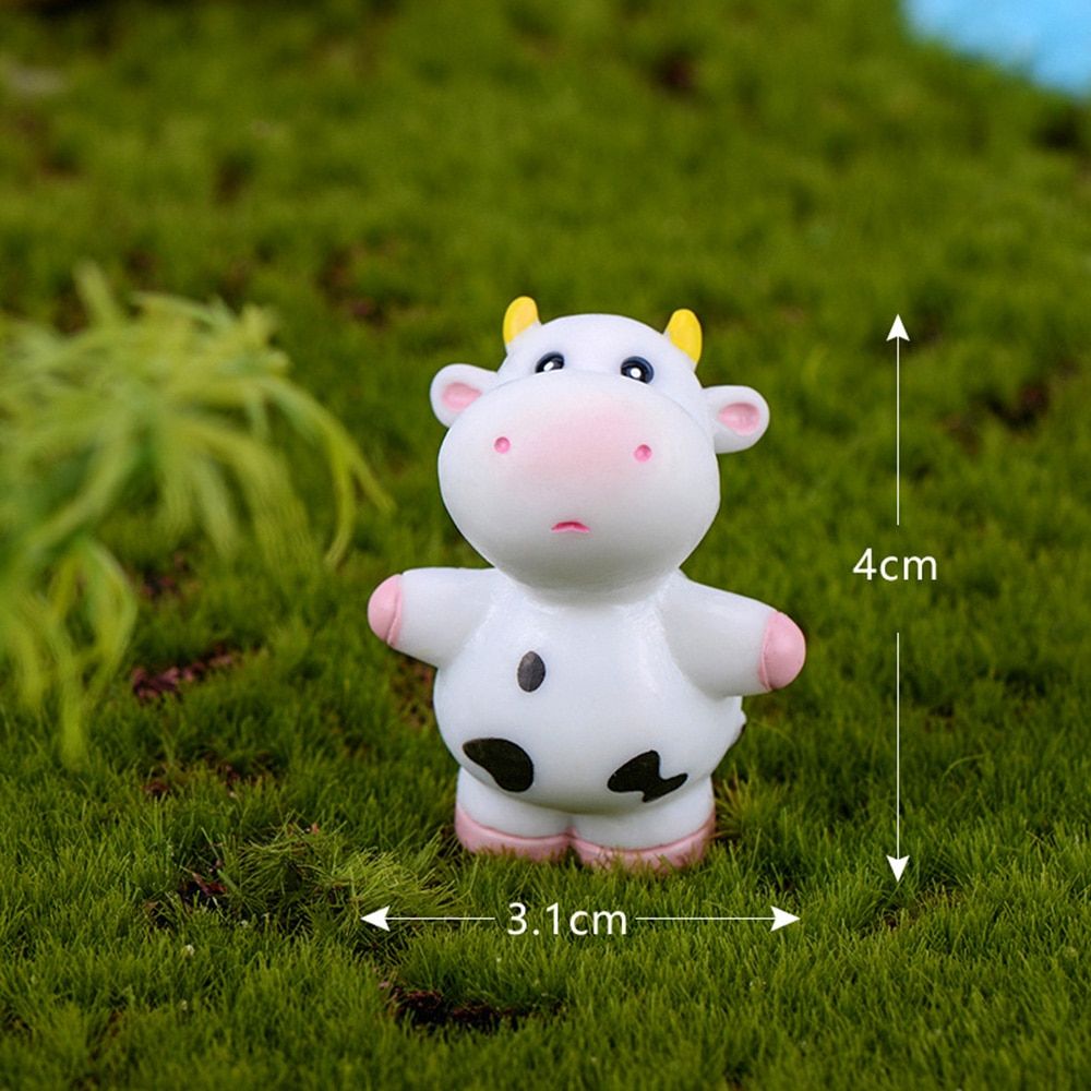1 Pcs Cow Figurine Decoration Craft Miniature Model Home Decoration Cute Accessories Desktop Garden Decoration