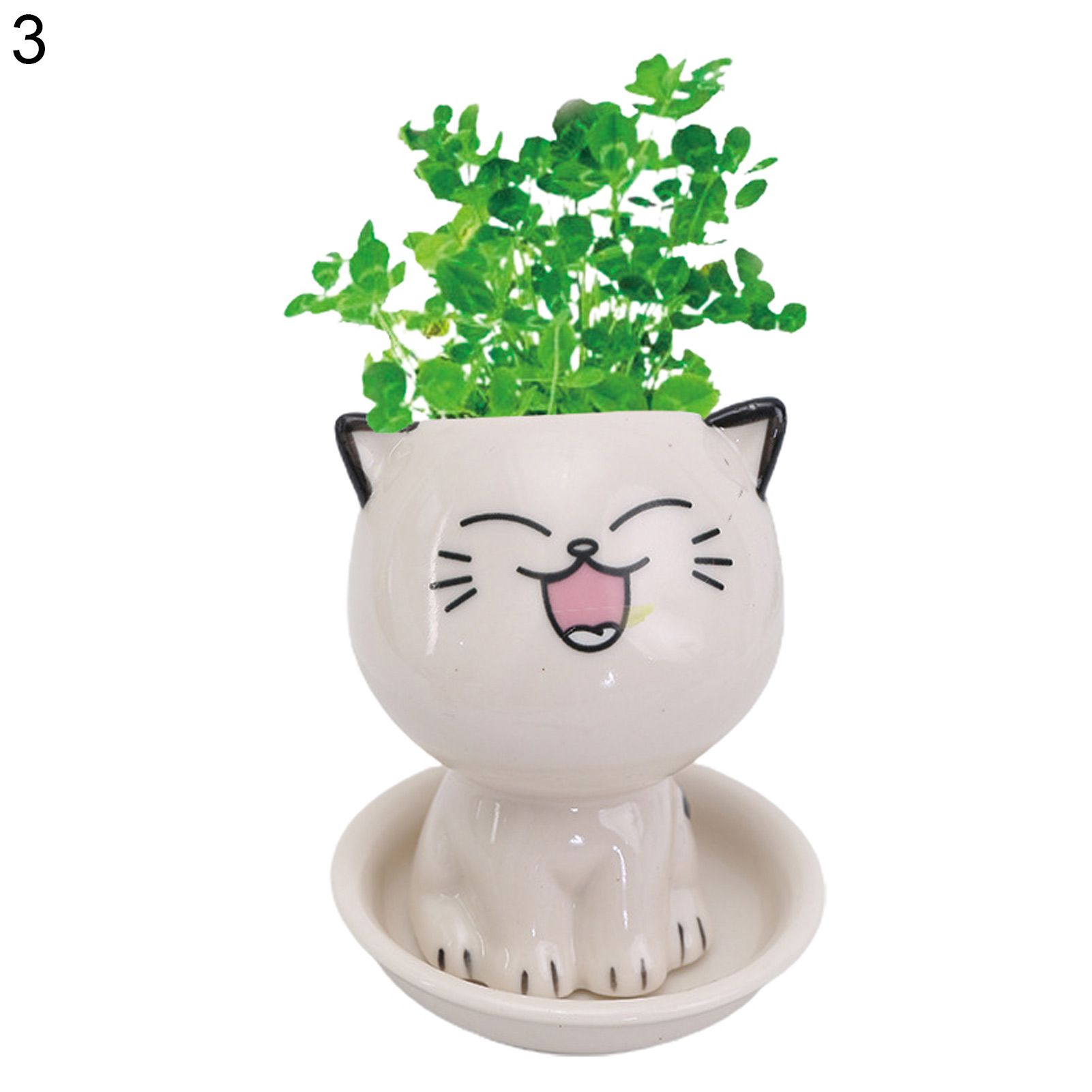 Grass Pots Smooth Edge Mini Cat Shaped Flower Pots
