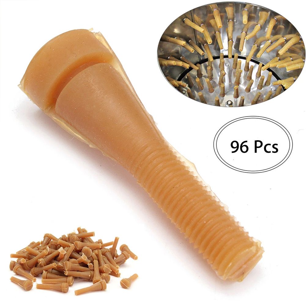 Yfashion 96 Pcs/set cken Plucker Length 6.5cm oove 1.2cm Rubber Hair Removal Stick color:as picture show