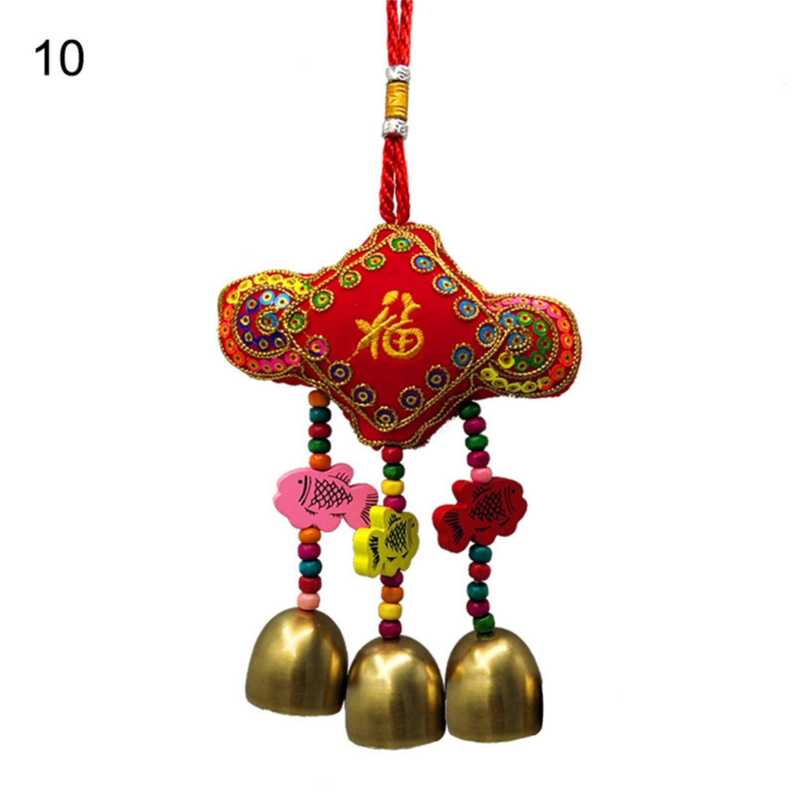Wind Chimes Sachet Adorable Multi-pattern Chinese Style Car Pendant Fish Metal Bell Wind Chimes for Dragon Boat Festival