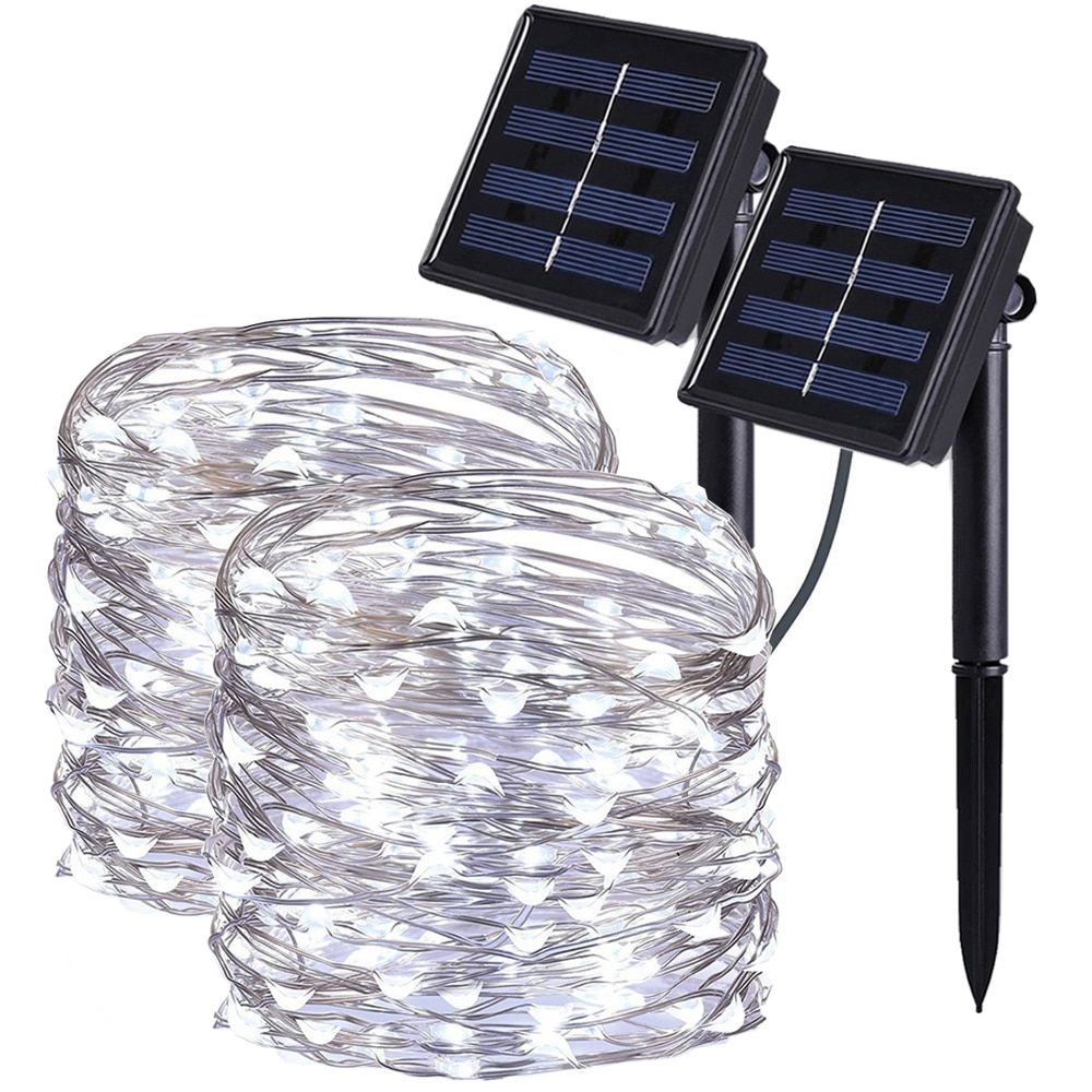 50/330 LED Solar Lights Outdoor Lamp For Holiday Christmas Decoration Garland Festoon String Lights Garden Party Fairy Lights--Multicolor-2pack--24M-200LED