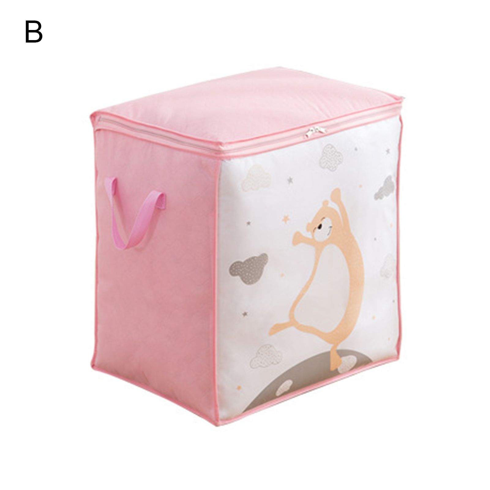 Large Capacity Clothes Organizer Dust-proof Non Woven Fabric Cartoon Print Foldable Blanket Storage Bag for Wardrobe