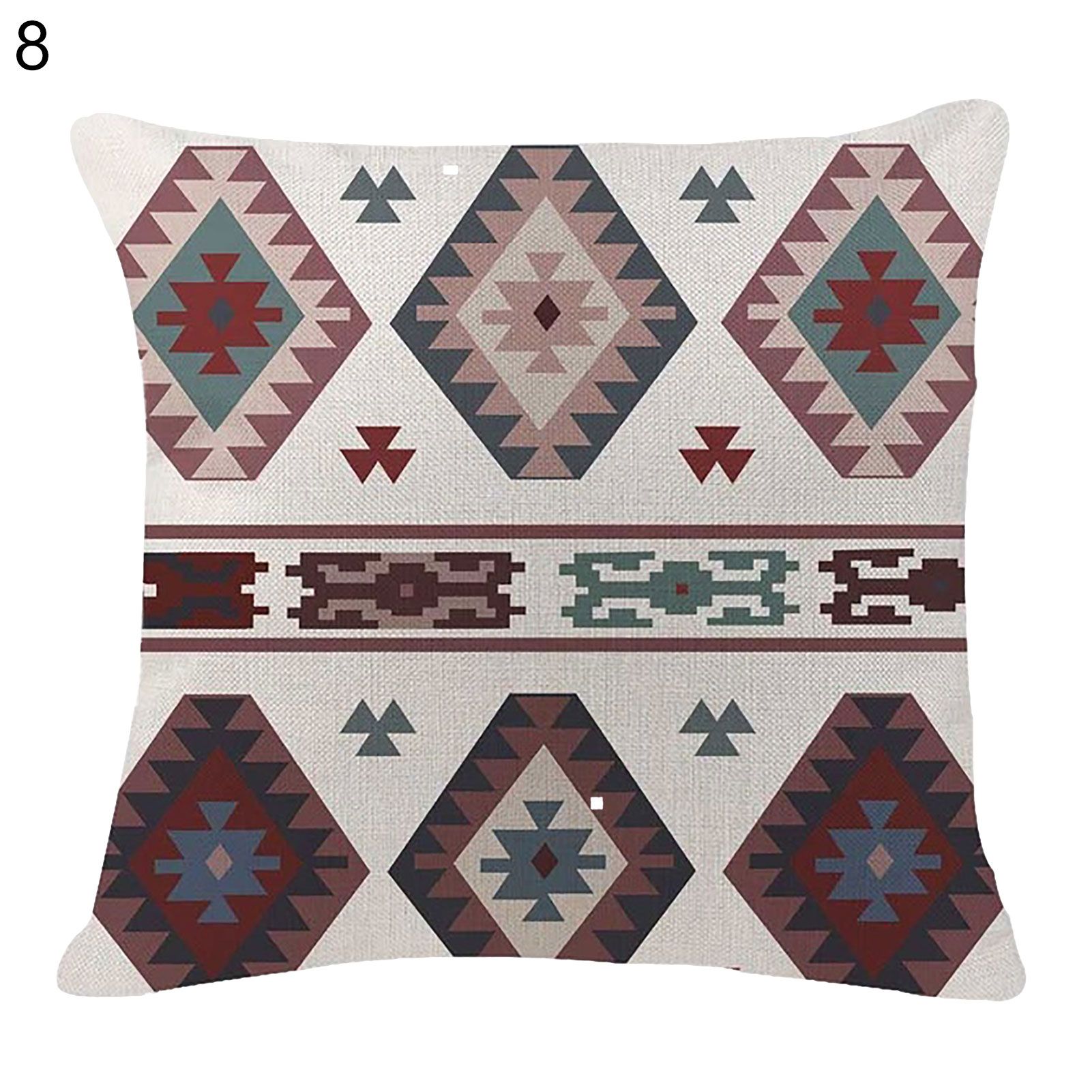 Linen Geometric Design Home Sofa Bedroom Decoration Pillow Case Cushion Cover