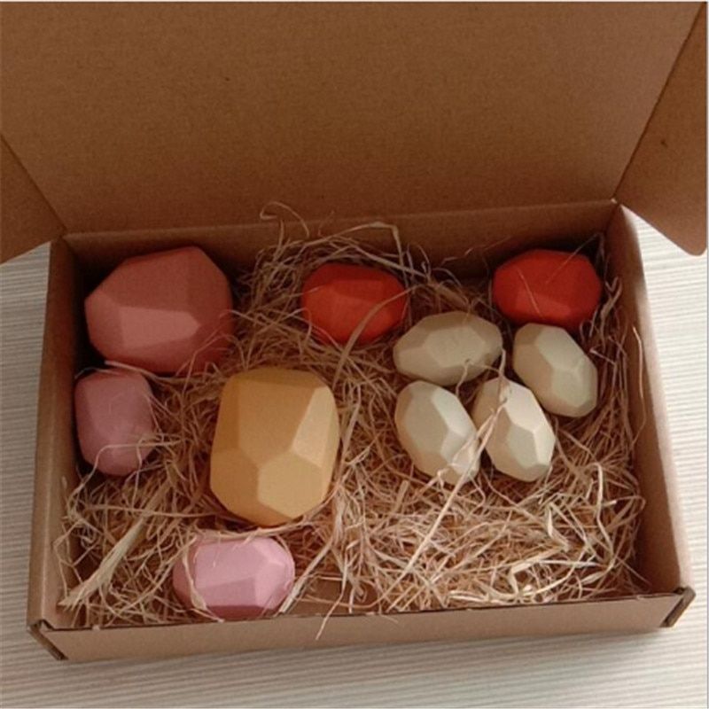 Colored Stones Jengdile Decoration Building Blocks Stacking Game Educational Puzzle Toy