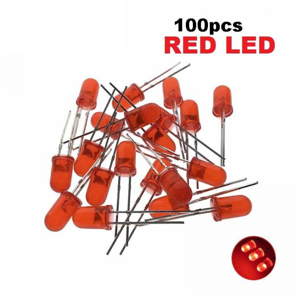 5mm Red LED - 100 Pcs