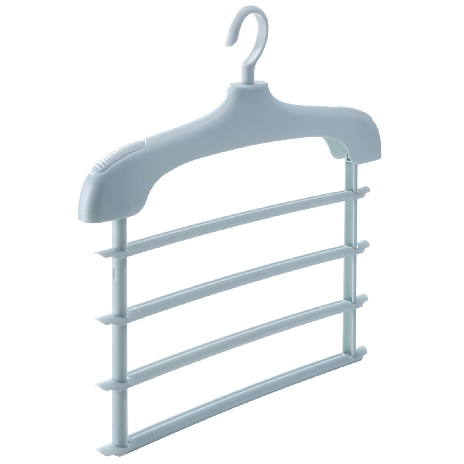 Four-Stage Pants Hanger Foldable Non-Slip Load Bearing Wardrobe Plastic Clothes Storage Organizer for Pants