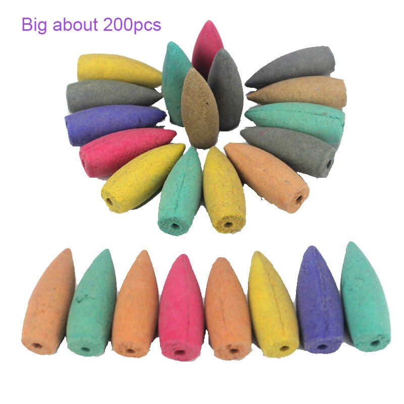 100/200pcs Backflow Incense Indian Tibetan Cones Incense oke Sandalwood Aromatherapy Colorful Fragrant Dropshipping M/L
