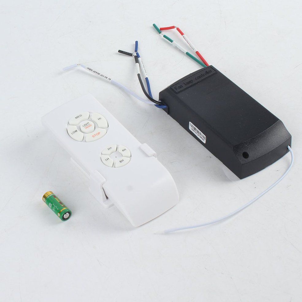 110-240V Ceiling Fan Lamp Remote Control Kit Timing Wireless Control Switch-white