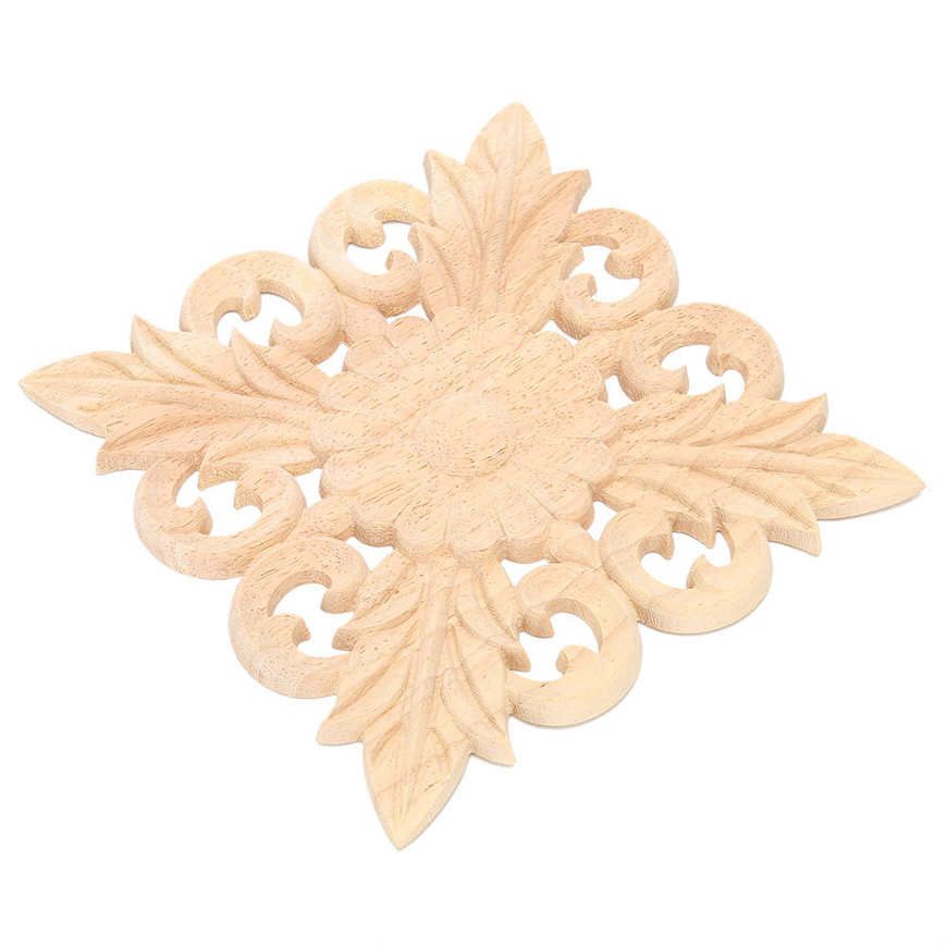 Wood Applique Carved Onlay Carving Decal Unpainted Home Cabinet Furniture Decor