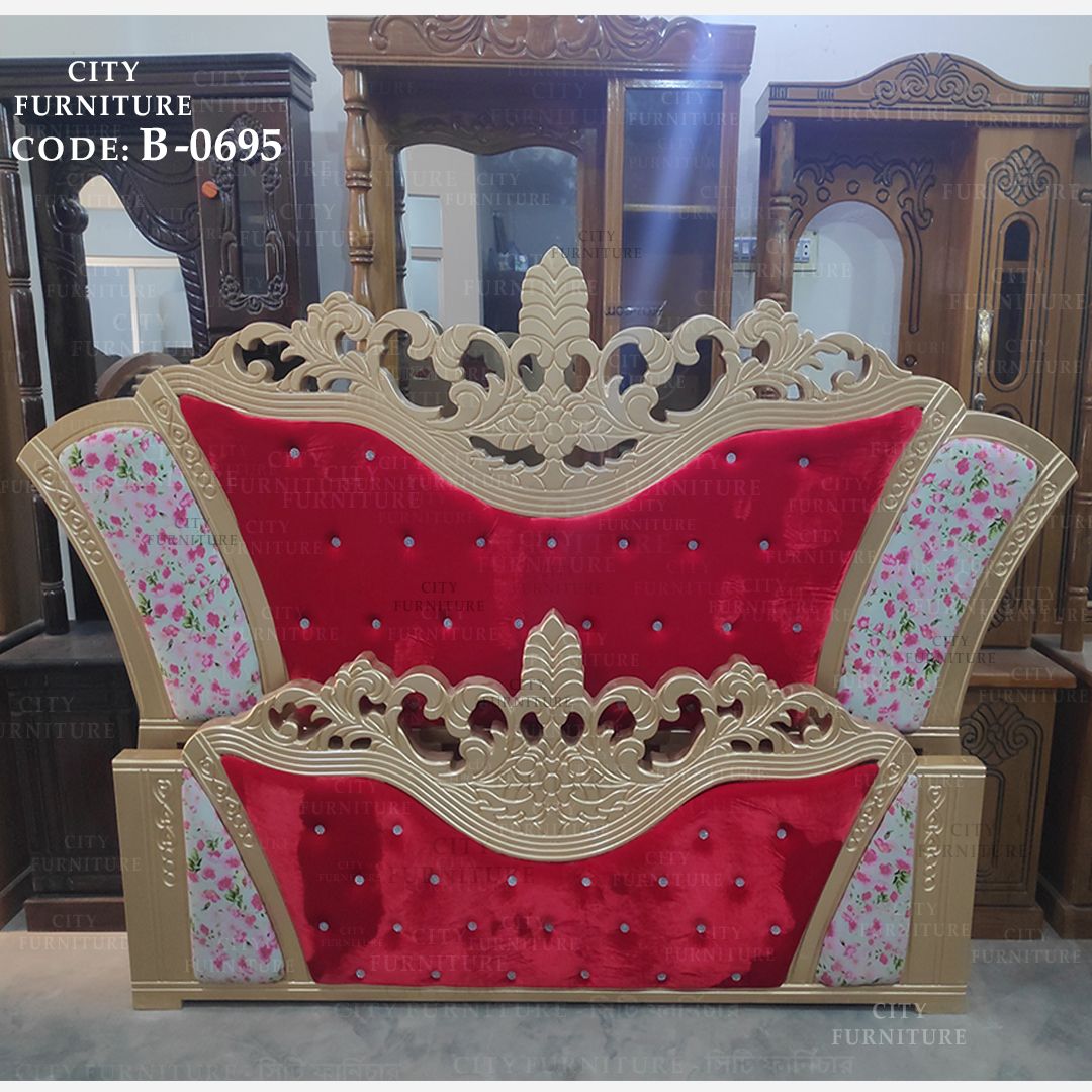 B-0695 Moharaja 6/7 feet King Size Malaysian Bed
